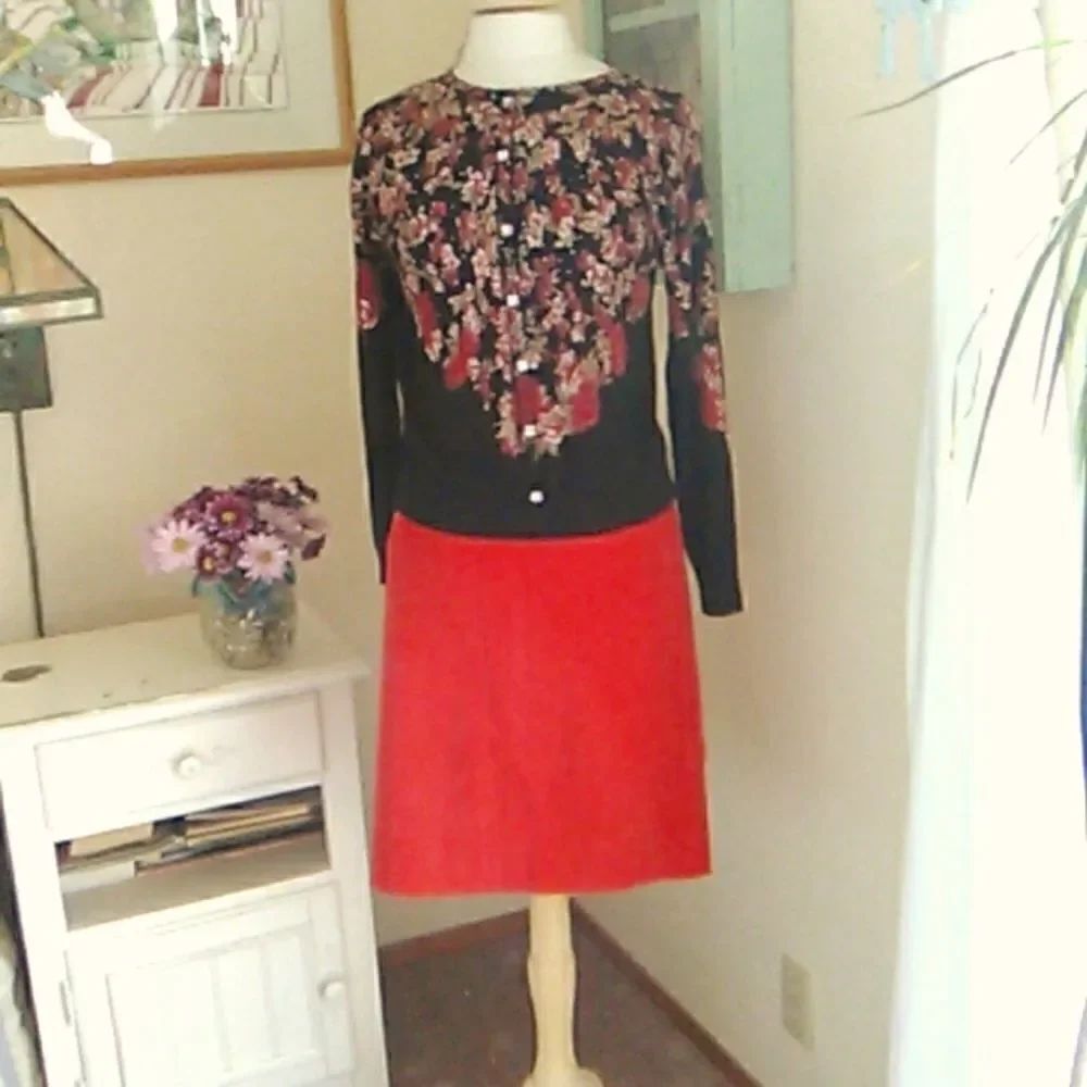 NWT Banana Republic Straight Red Skirt with BONUS SWEATER